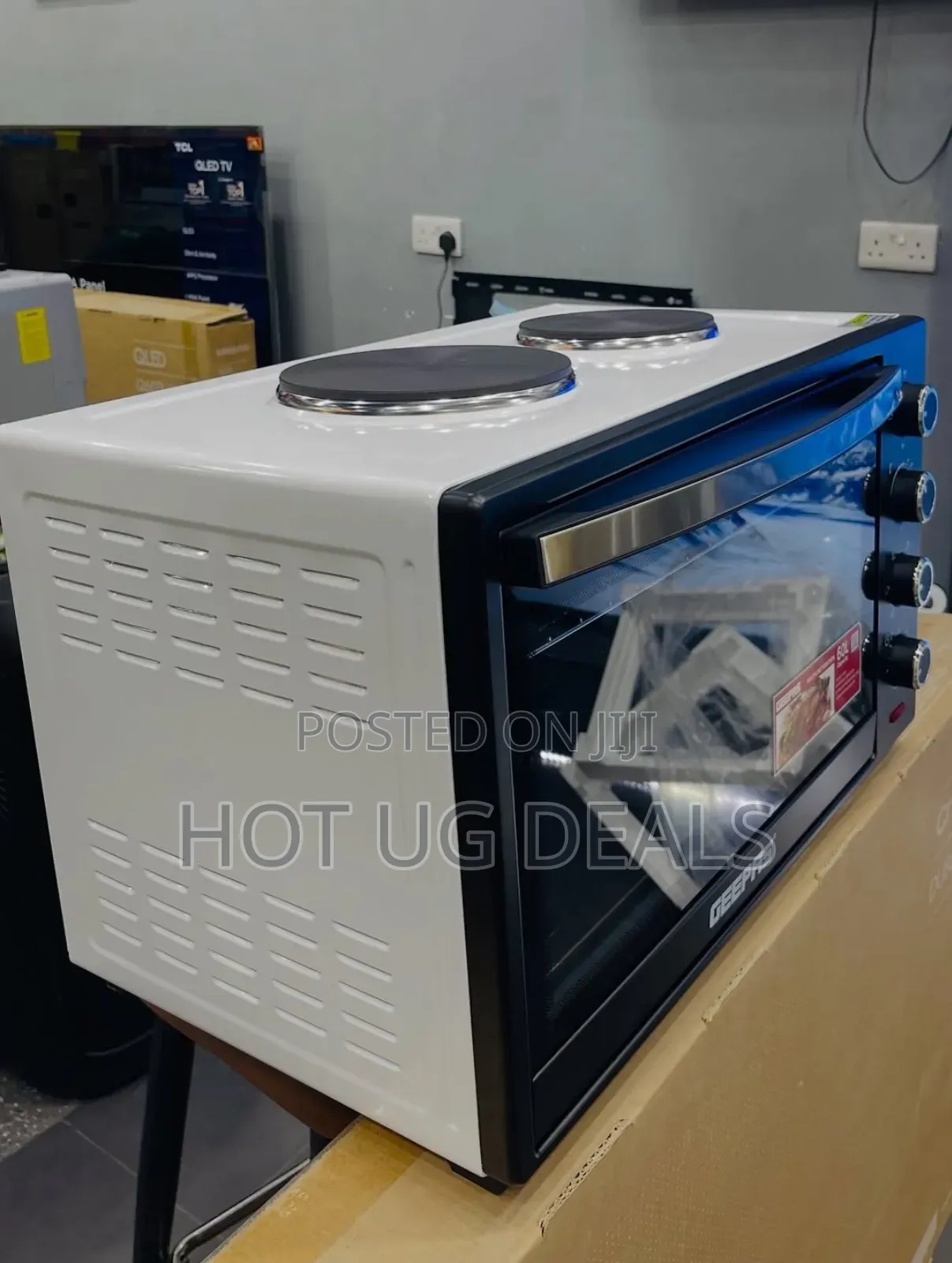 Geepas Electric Oven Toaster With Hot Plate, 60l - Black