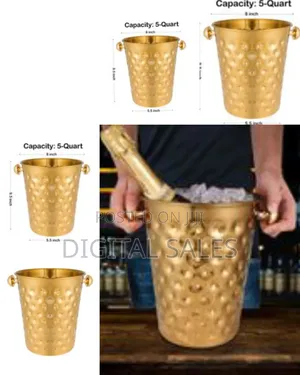 Fashionable and Creative Ice Bucket Stainless Steel Golde