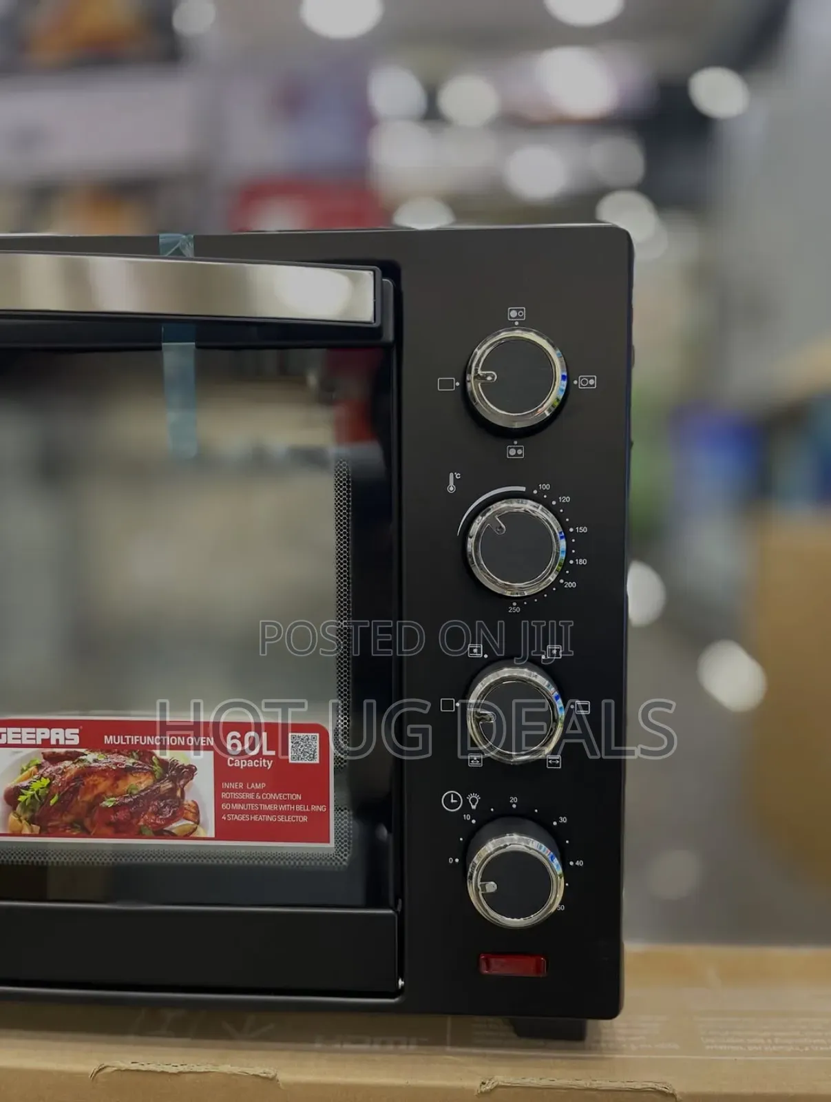 Geepas 60l Electric Oven With Hotplates And Rotisserie