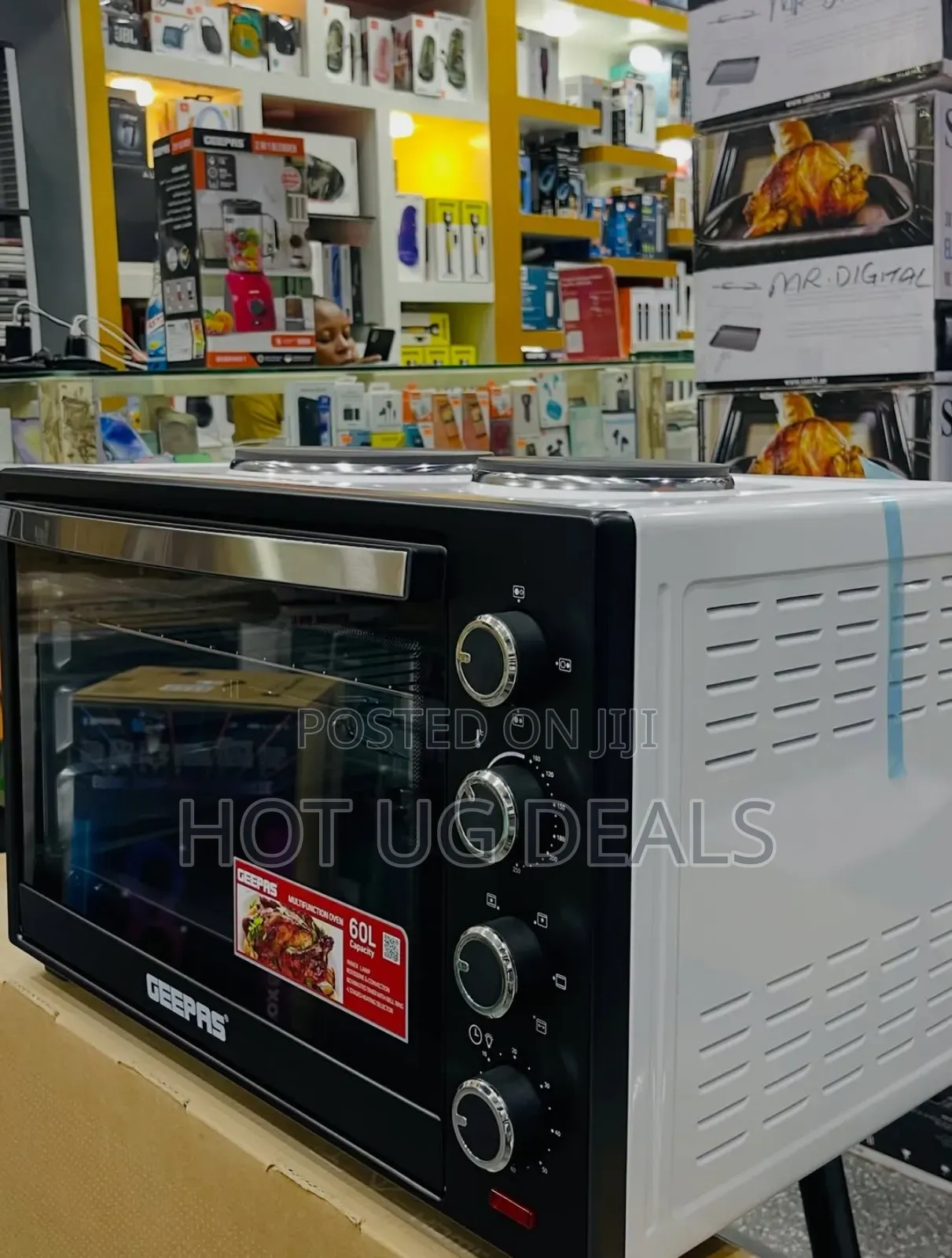 Geepas 60l Electric Oven With Hotplates And Rotisserie