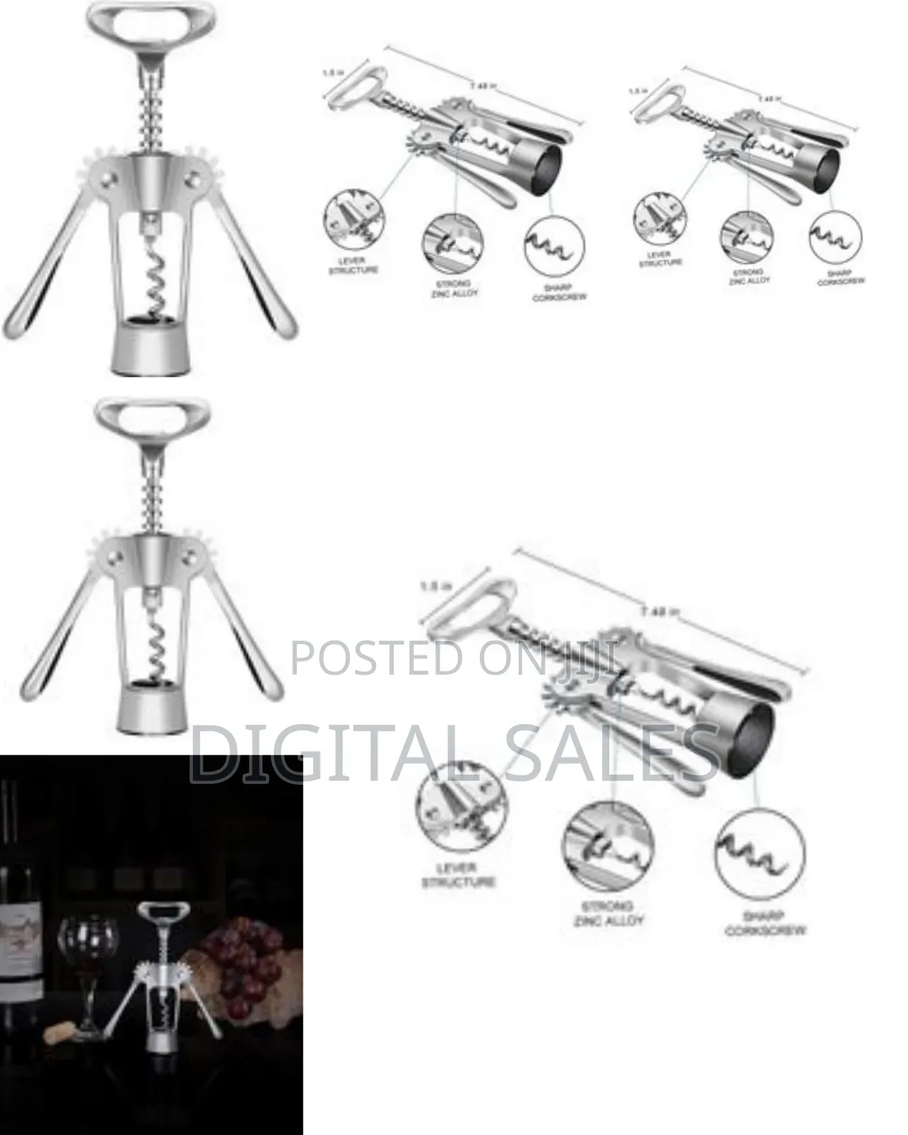 Mosaic All in One Wine Cork Screw Bottle Opener - Wine Opener.