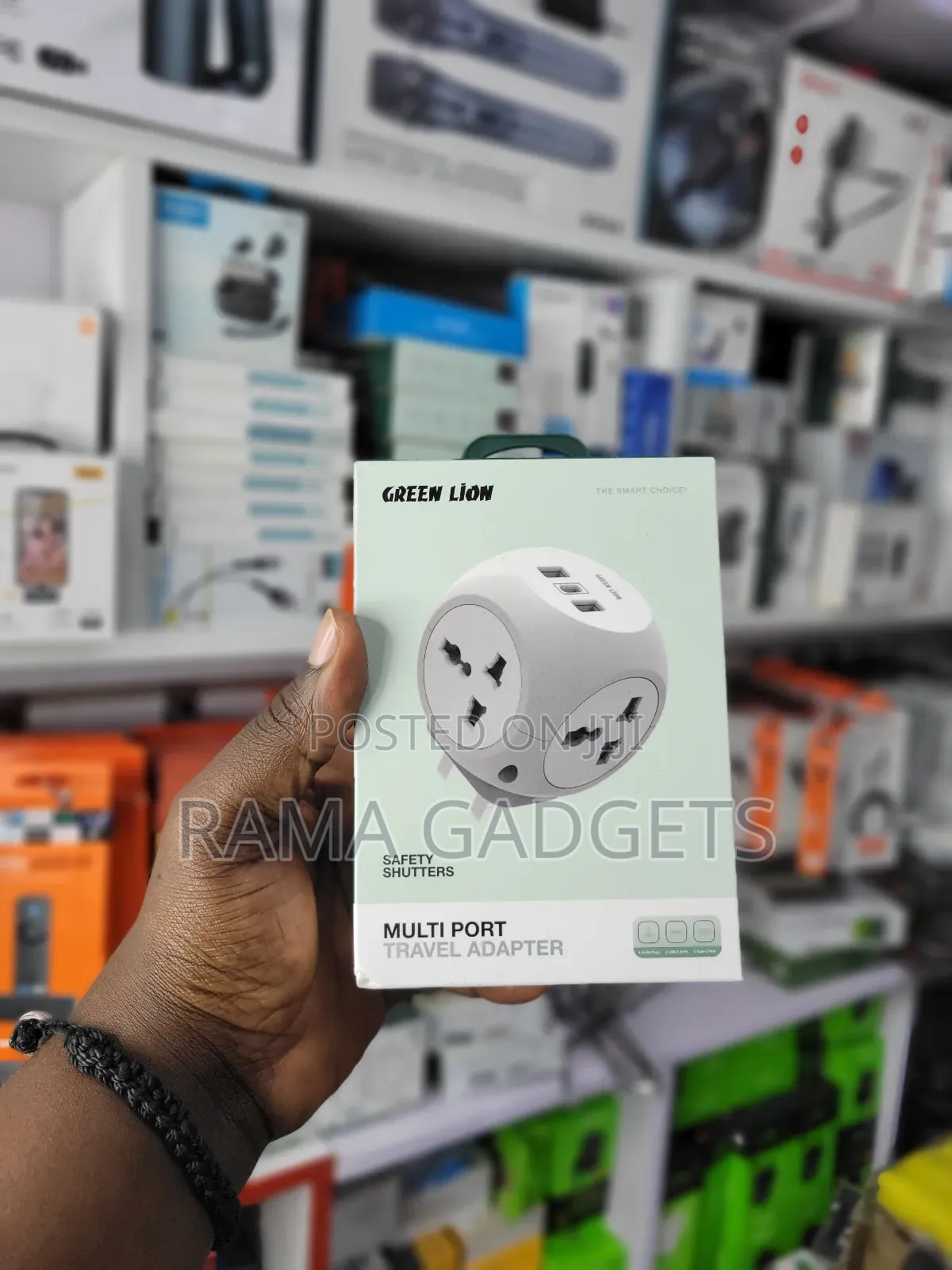 Green Lion Multi Port Travel Adapter.