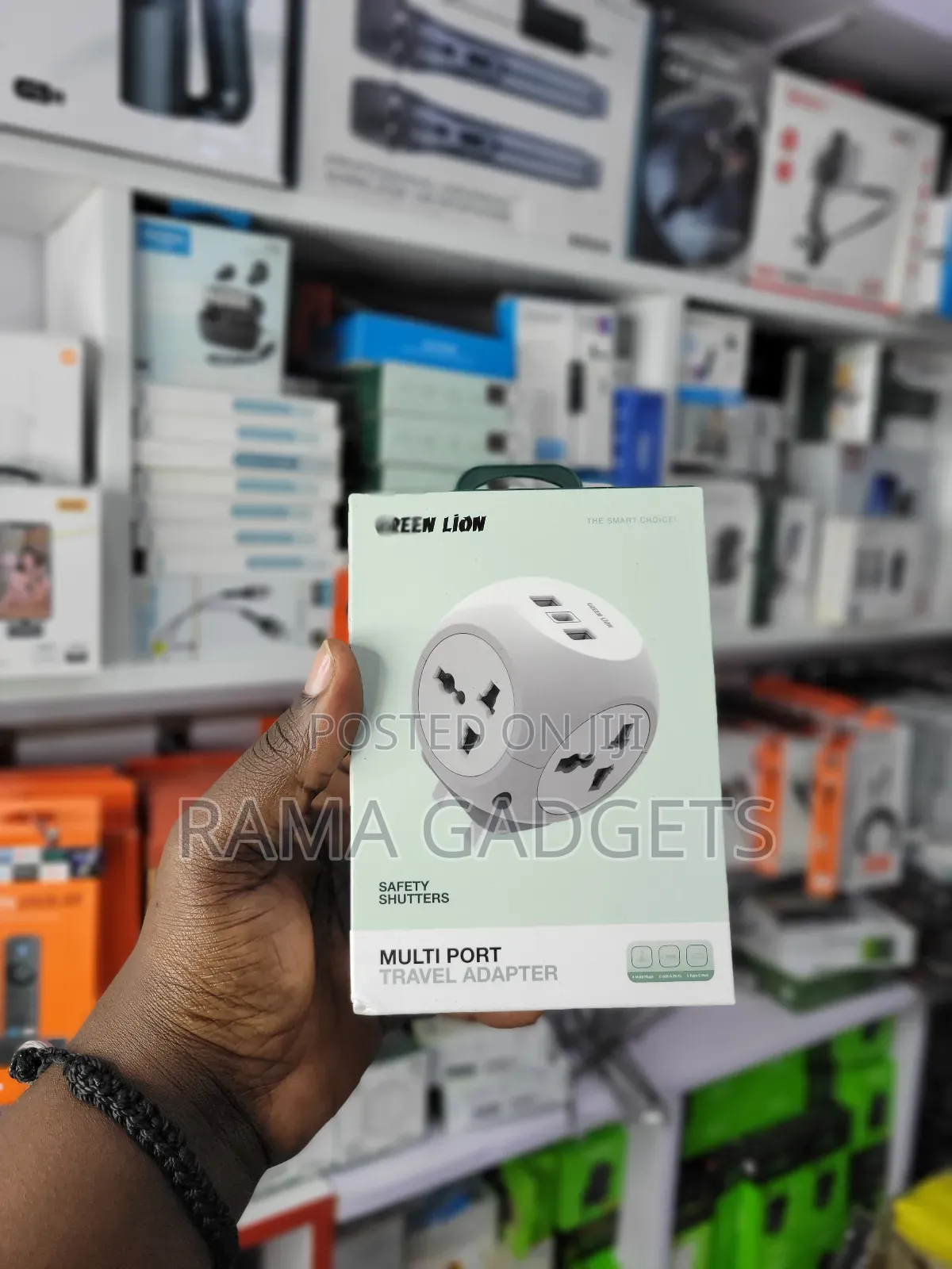 Green Lion Multi Port Travel Adapter.