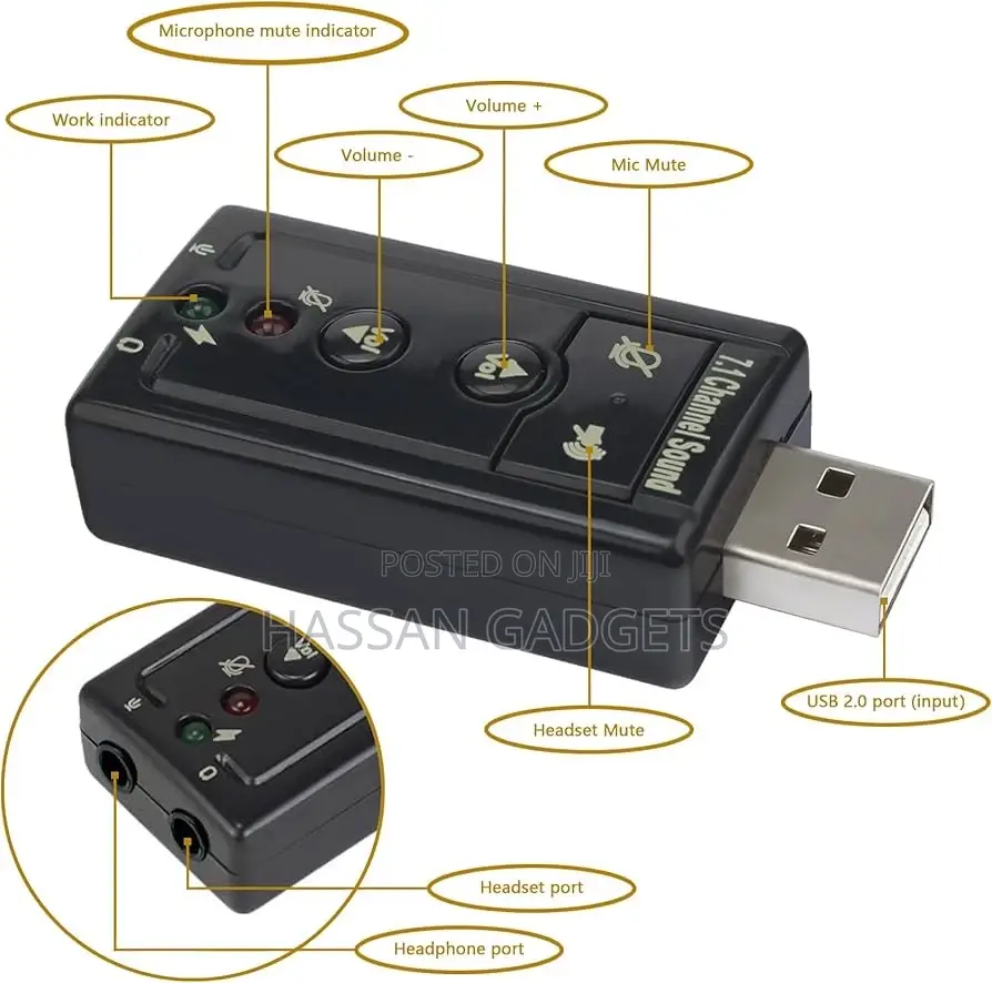 Usb External Sound Card Audio Adapter