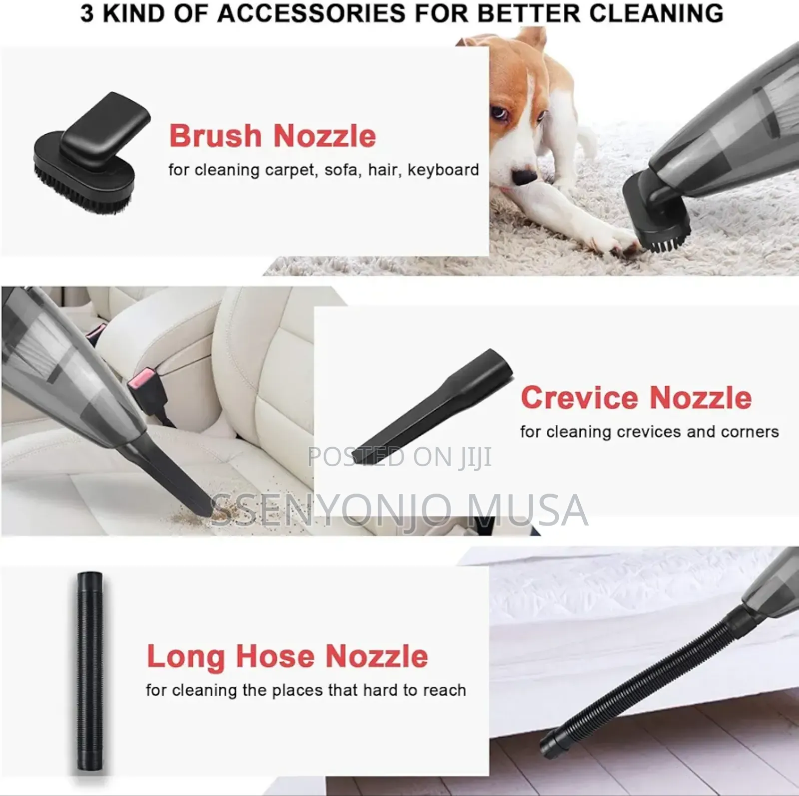 Mini Cordless Handheld Vacuum Cleaner - 120w 3200pa Suction.