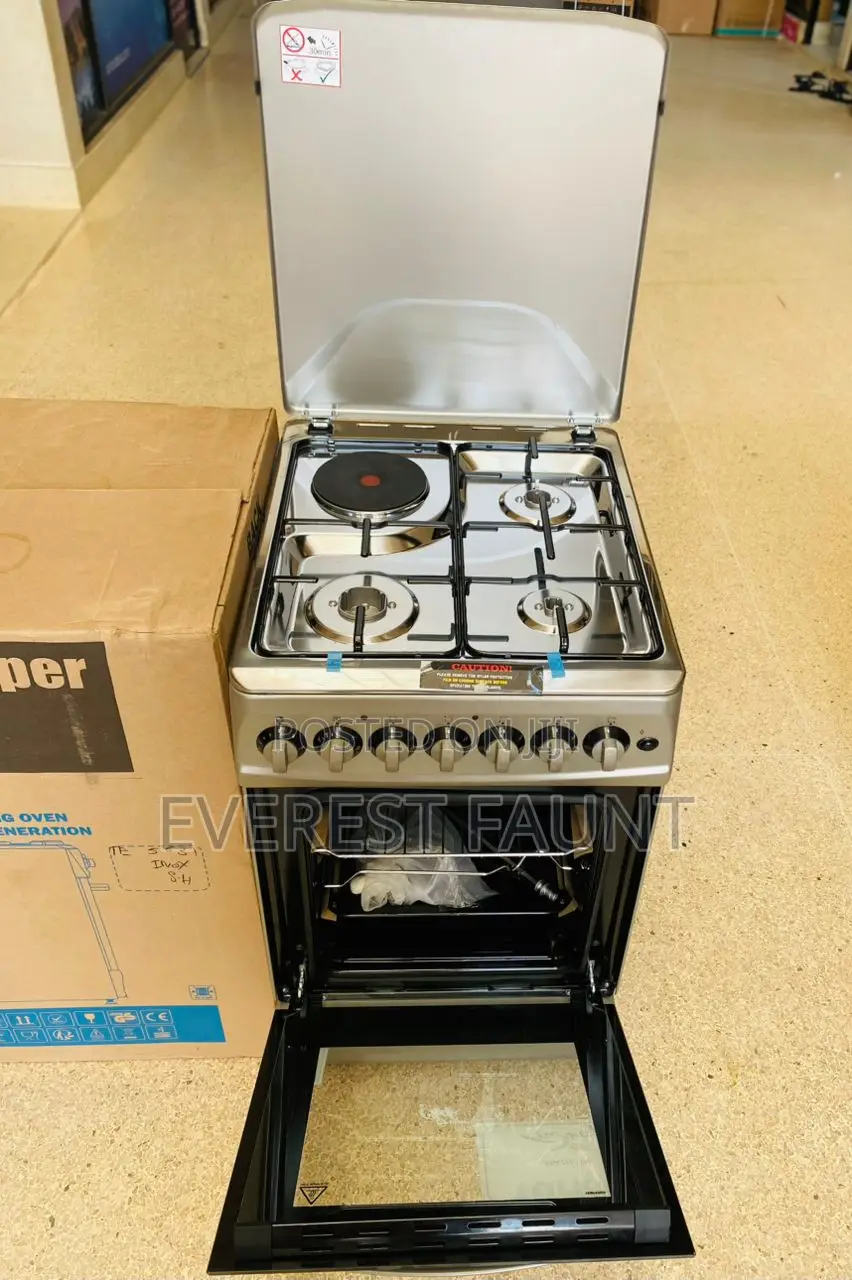 Blue Flame Cooker 3 Gas 1 Electric Black