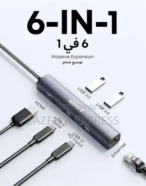 Anker 6in1 Usb C Hub, Powerexpand 6-in-1 Usb C Ethernet Hub With 65w