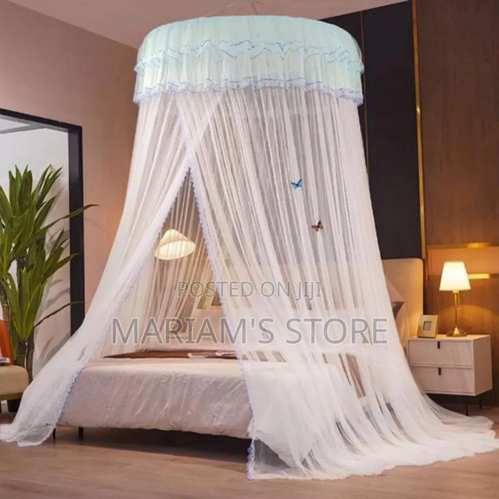 Round Hanging Mosquito Net Fits 4”X 6”/ 5”X 6 Bed R1 Cream