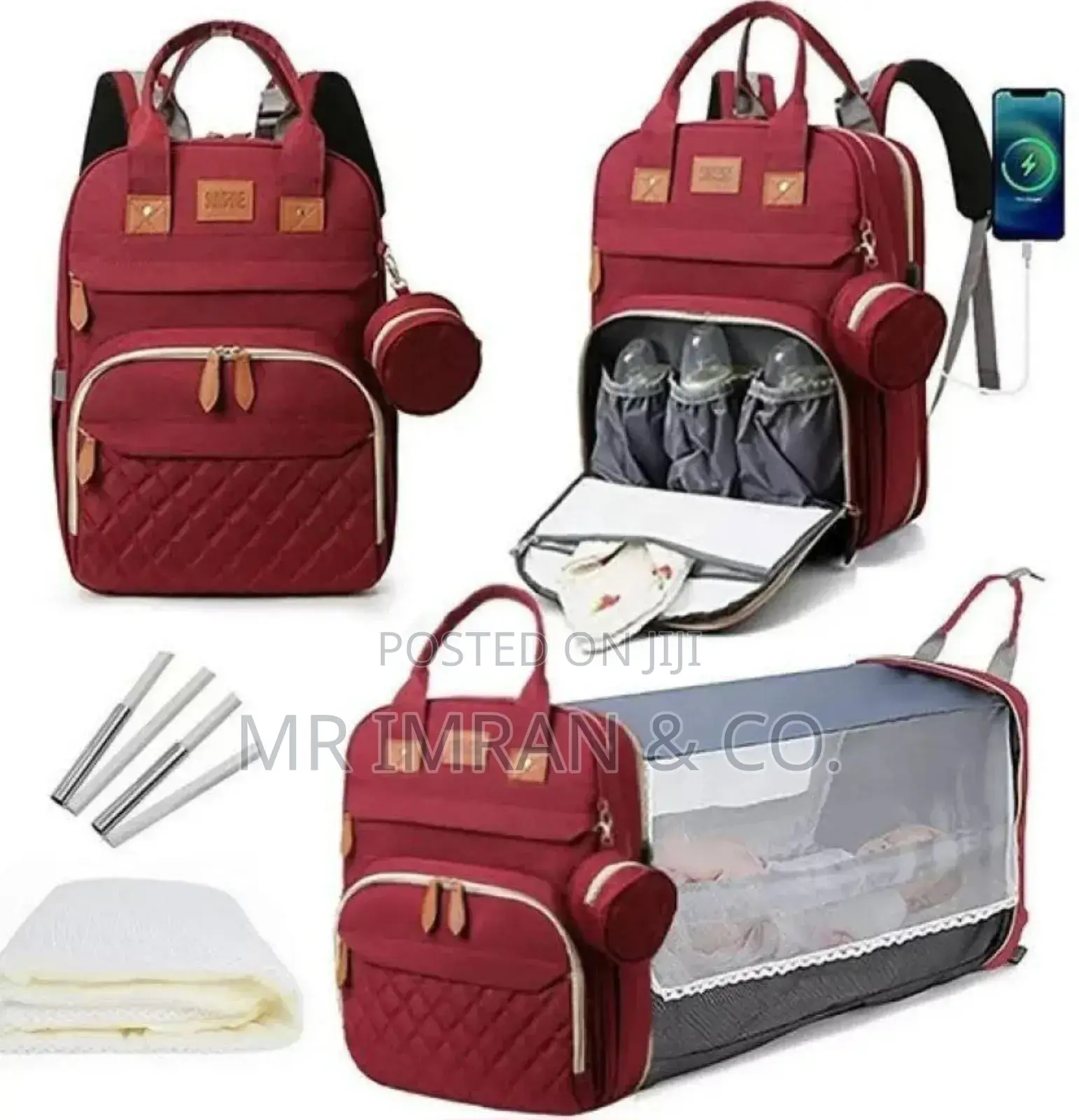 3-in-1 Multifunctional Diaper Bag Backpack