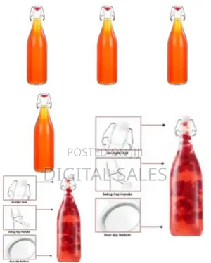 Homeprism Stylish Transparent Glass Bottle With Swing Top Cap