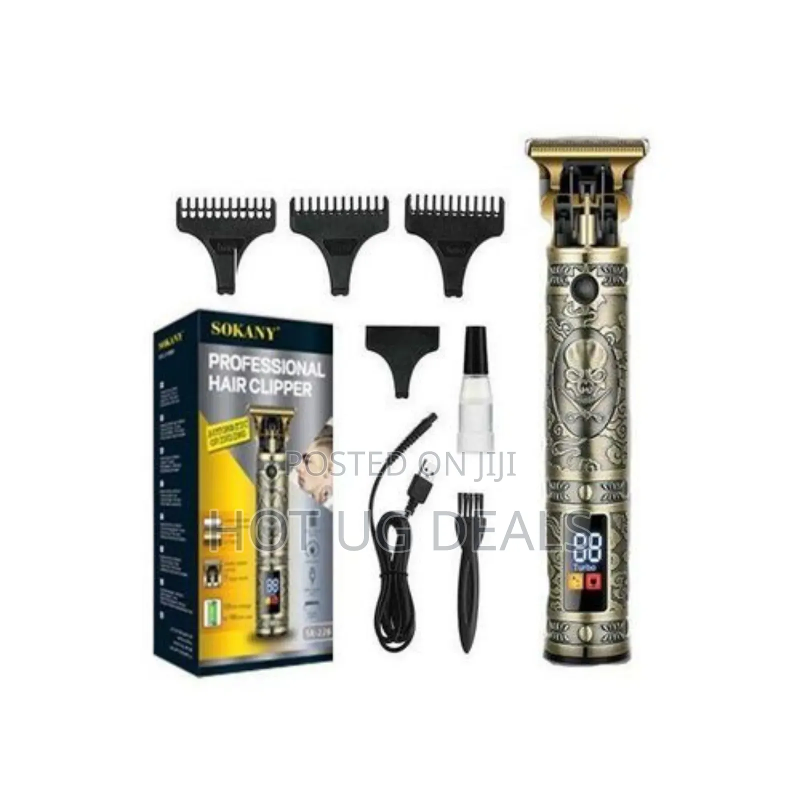 Sokany Rechargeable Hair Clipper Led Display - Gold
