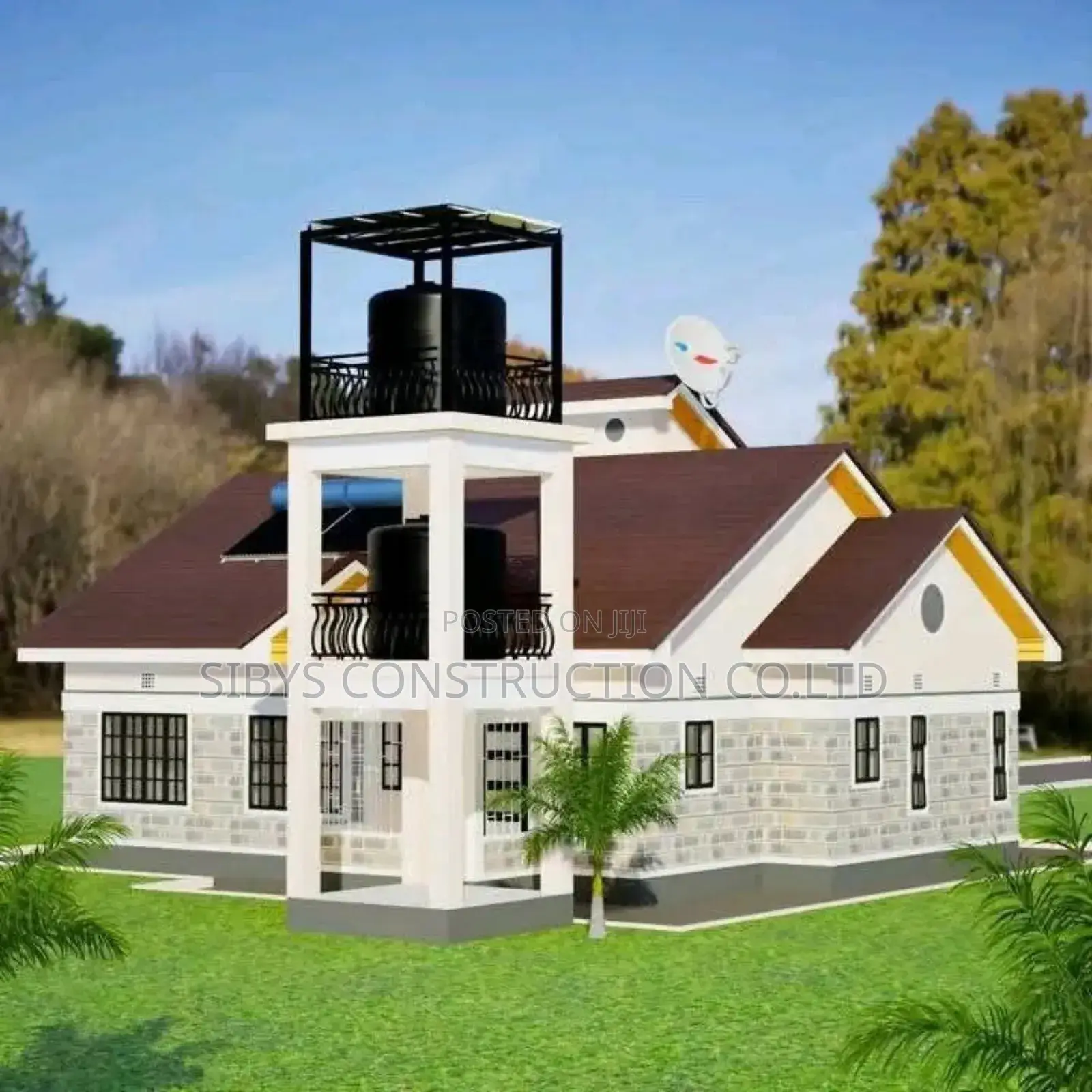 Concrete Tank Stand Attached With the House