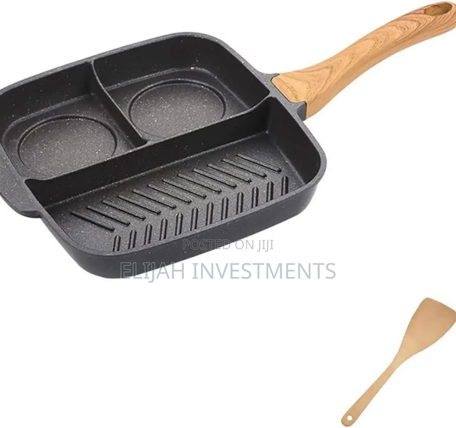 3-in-1 Aluminum Non-Stick Divided Breakfast Frying Pan