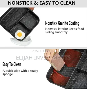 3-in-1 Aluminum Non-Stick Divided Breakfast Frying Pan