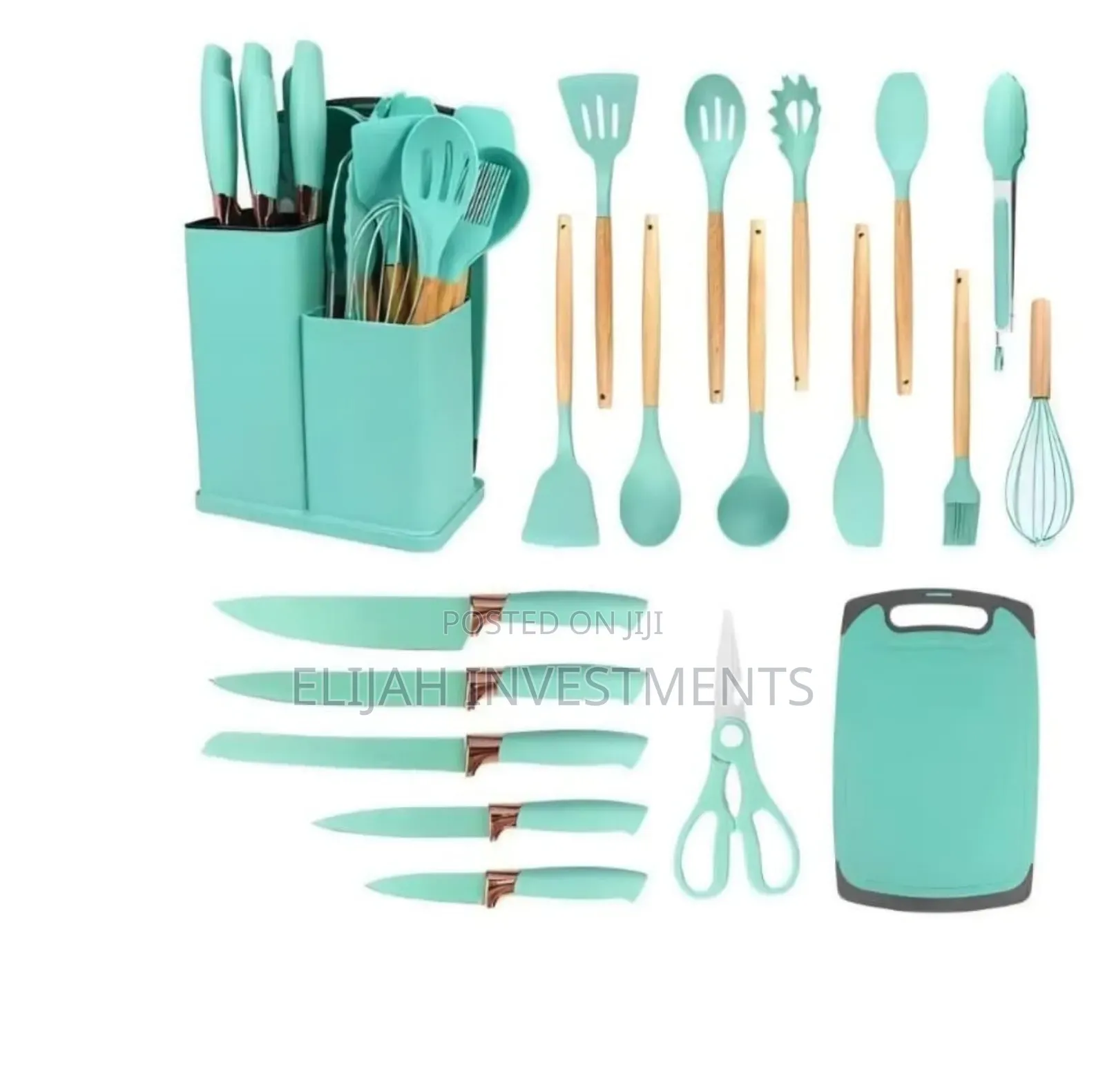 Turquoise 19-Piece N B Kitchen Cooking Utensil Set