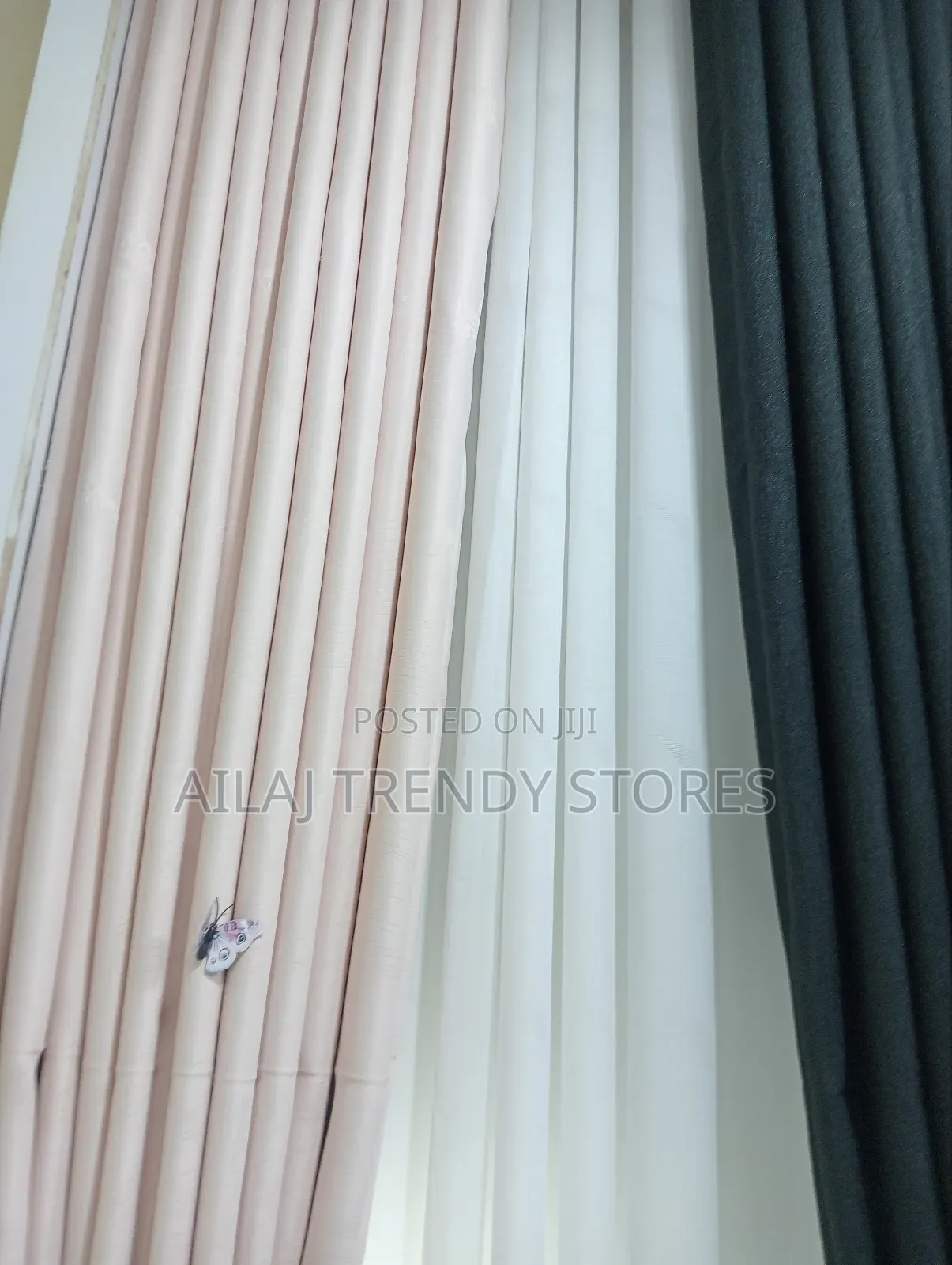 Black or Pink Curtains Per Metre
