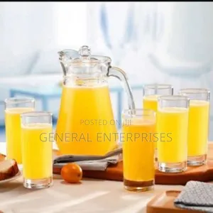 A 7-Piece Glass Jug and Drinking Glasses Set