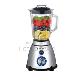 Sokany 2 In 1 Glass Stainless Steel 3 Speed Blender 1.5 Ltrs