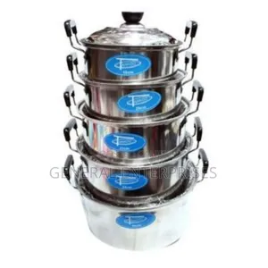 Generic 5-Piece Stainless Steel Serving Dish Set.