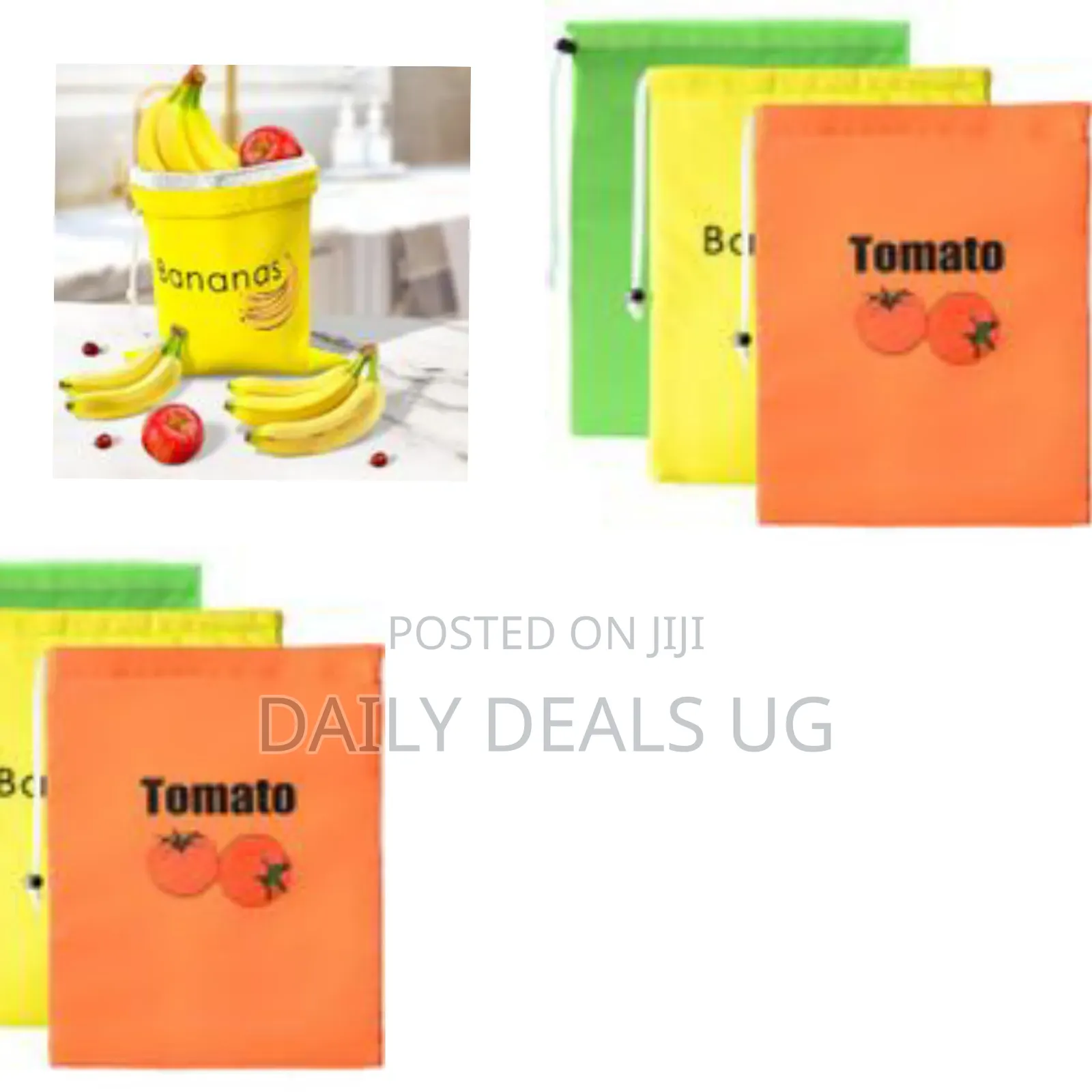 2-Pack Reusable Drawstring Storage Bags, to Keep Fruits and Vegetables
