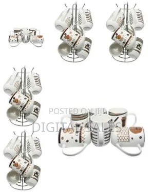 6 Pieces Set of Multi Design Coffee Tea Cups/Mugs