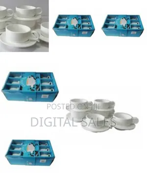 6 Pieces of Cuppucino Latte Espresso Coffee Cups and 6 Saucers