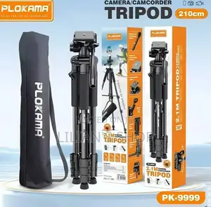 Plokama Heavy-Duty Camera Tripod With Mobile Phone Holder