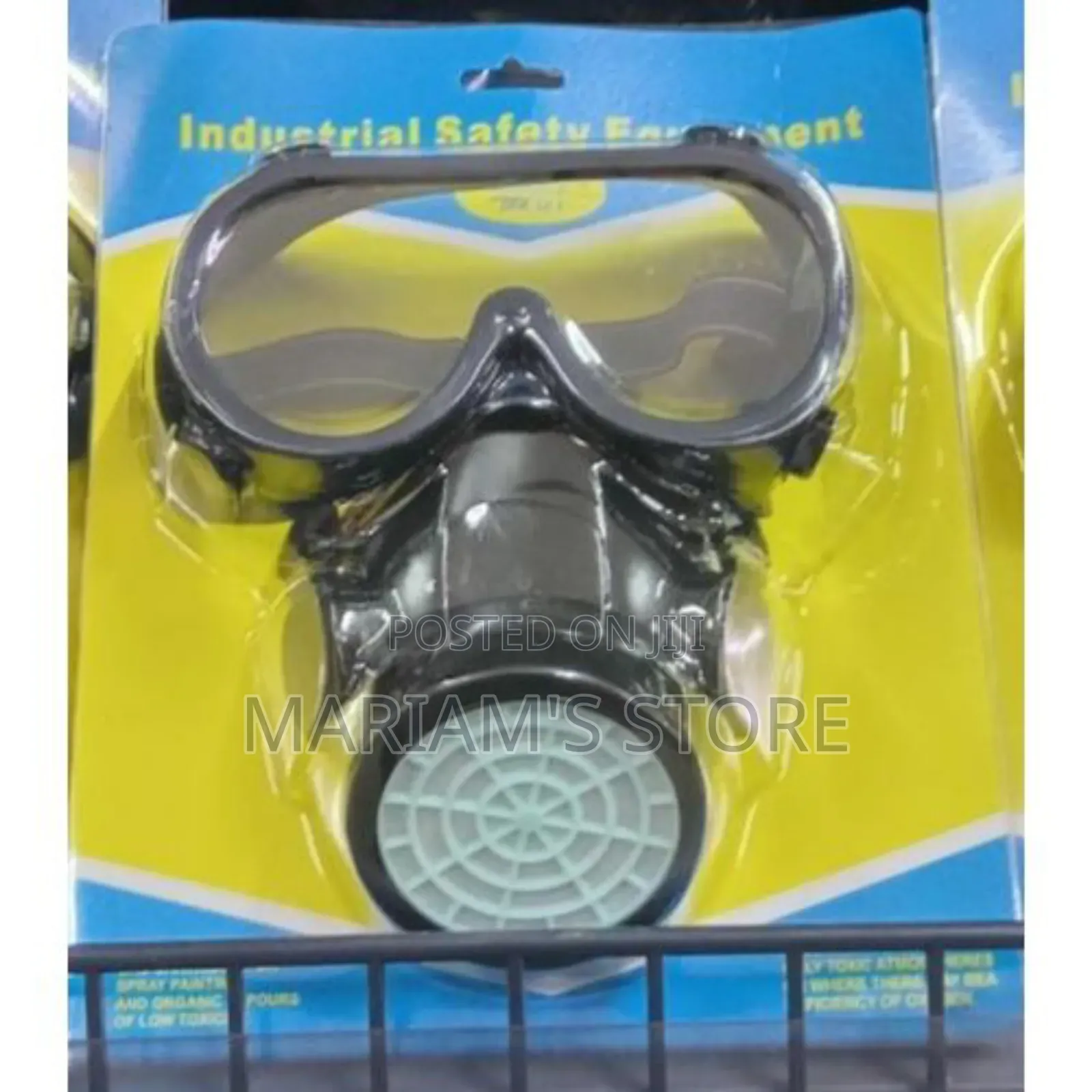 An Industrial Chemical Respirator Mask With Safety Goggles.