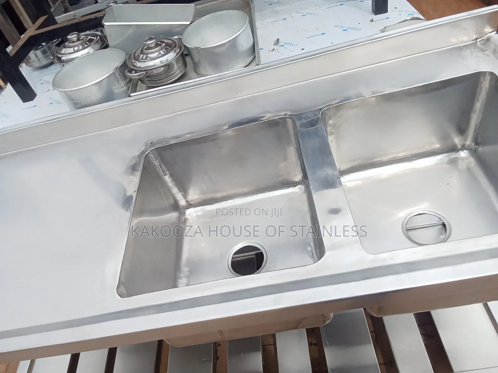 Washing Commercial Sink Dable Bowl Single Tray With Shelve Down