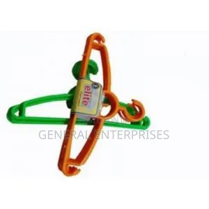 Elite Brand Product Is a Set of Multi-Colored Plastic Hangers