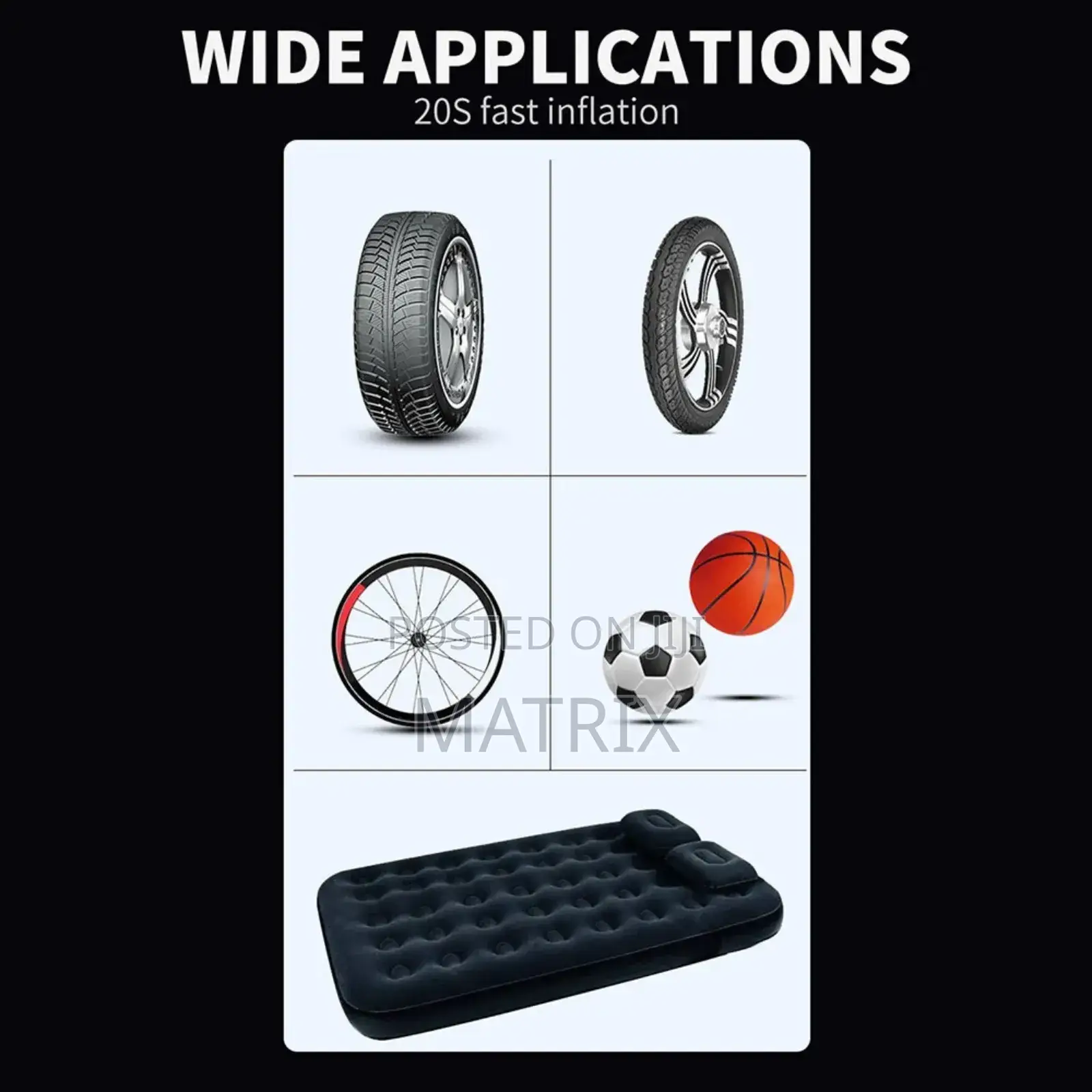 Portable, Cordless Air Compressor and Tyre Inflator