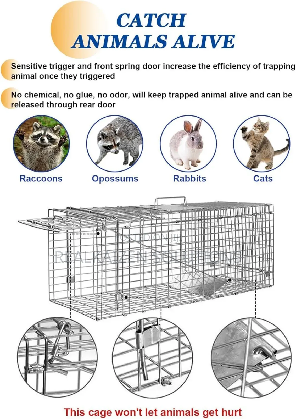 Heavy Duty Galvanized Steel Cage Animal Trap|