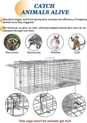 Heavy Duty Galvanized Steel Cage Animal Trap|