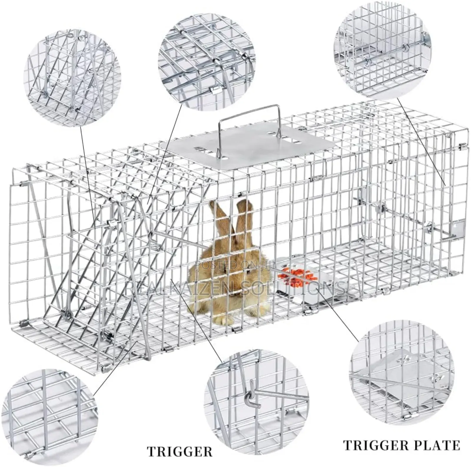 Heavy Duty Galvanized Steel Cage Animal Trap|