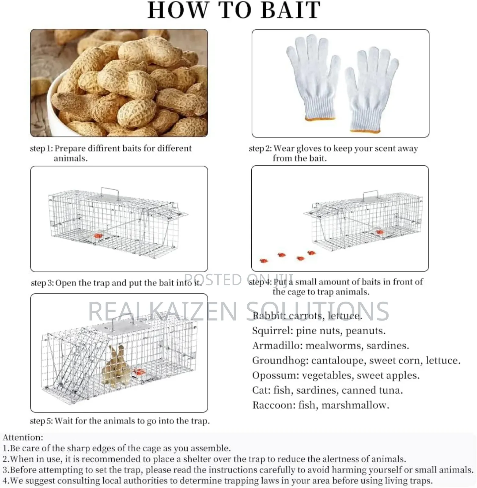 Heavy Duty Galvanized Steel Cage Animal Trap|