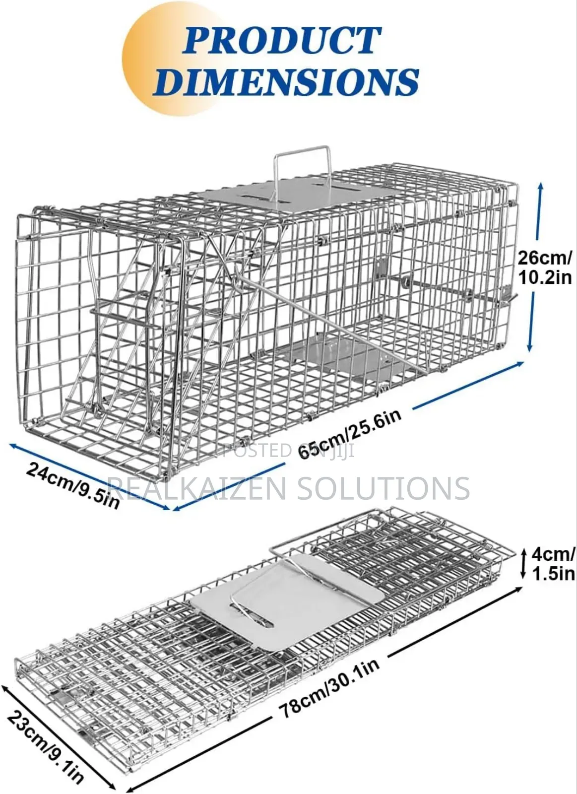 Heavy Duty Galvanized Steel Cage Animal Trap|