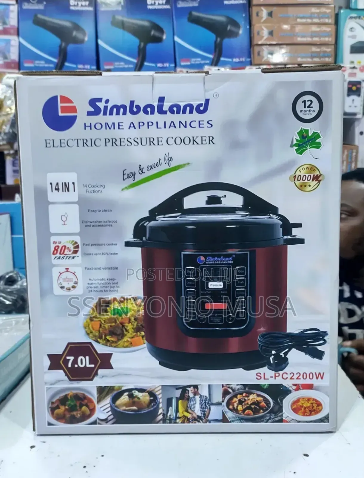 Simbaland 14-in-1 Electric Pressure Cooker -1000w, 7l, Touch