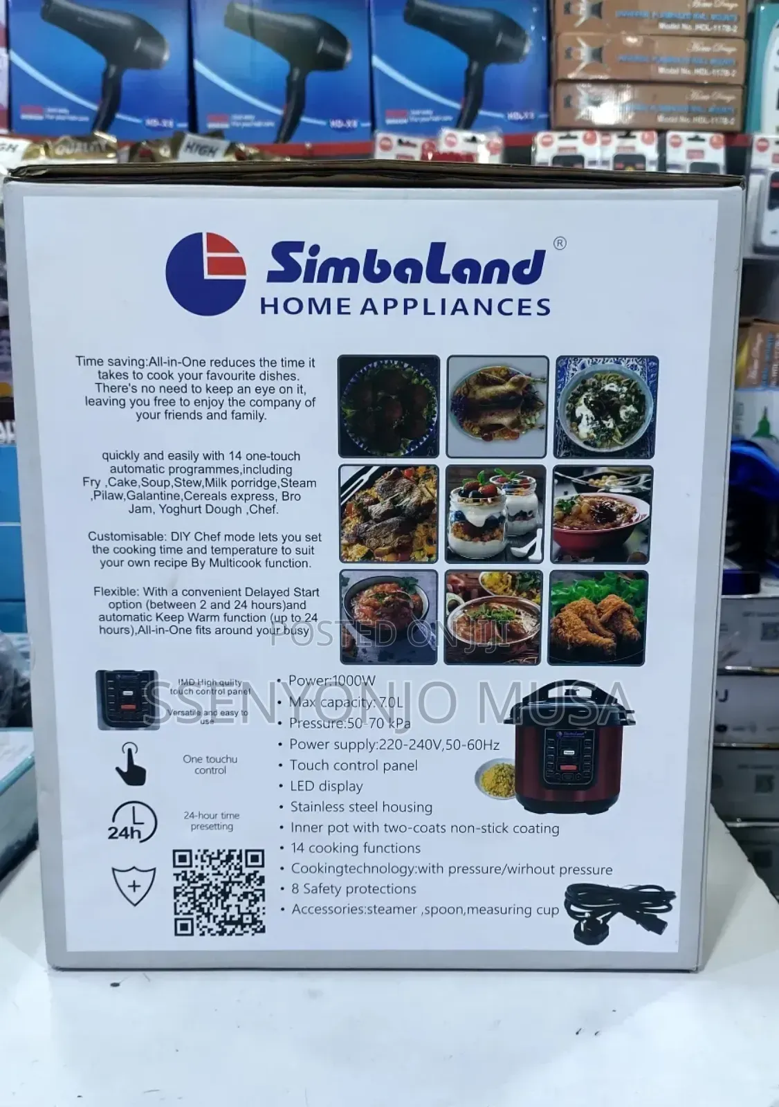 Simbaland 14-in-1 Electric Pressure Cooker -1000w, 7l, Touch