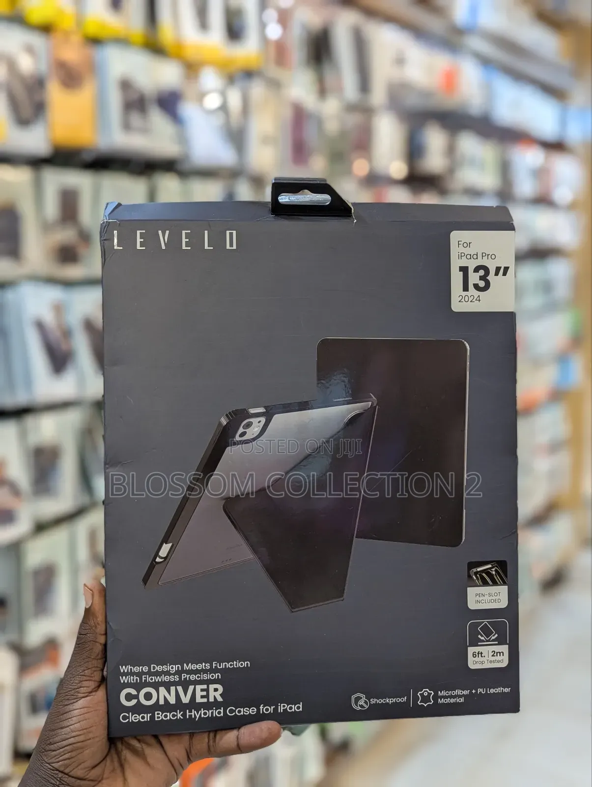 Levelo Conver Clear Back Hybrid Case for 2024 iPad 13 Series,Pen Slot