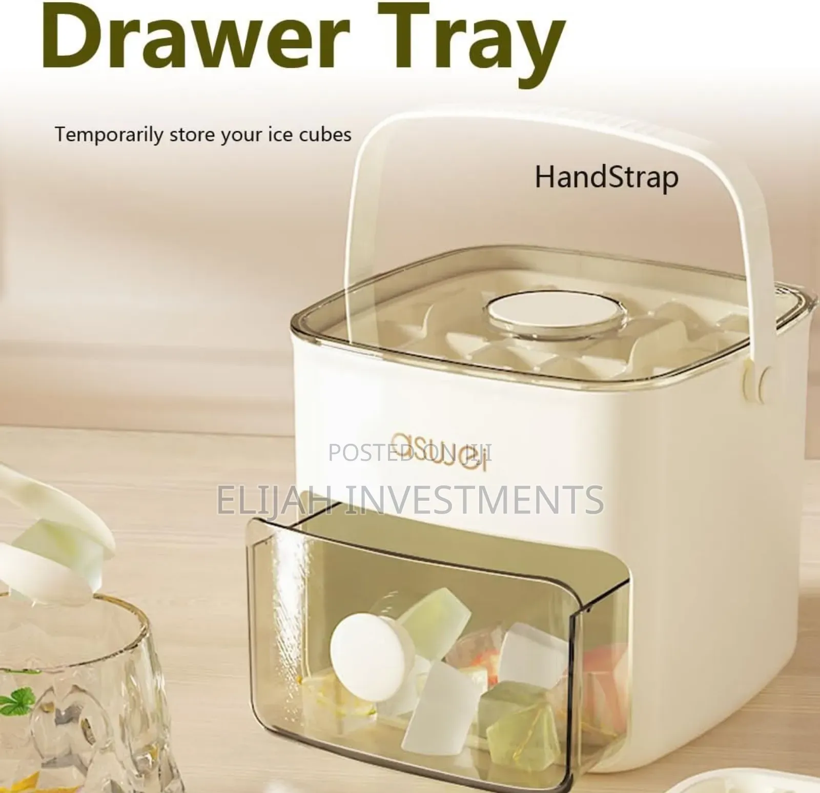 Aswei Portable Ice Cube Maker and Storage Box