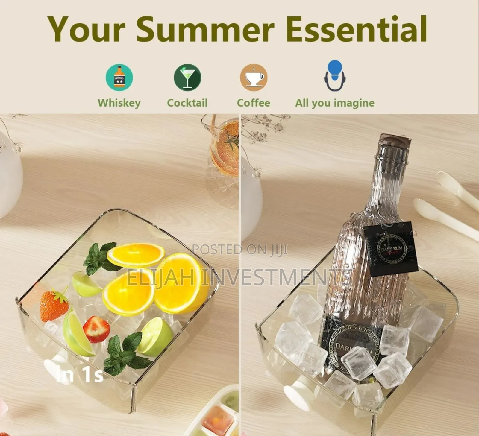 Aswei Portable Ice Cube Maker and Storage Box