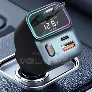Porodo 65w 4in1 Car Charger With Retractable Type-C Lightning Cables