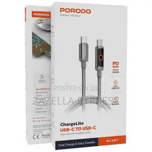 Porodo Charge Lite Usb-C to Lightning iPhone Cable *Auto* *Power Off*
