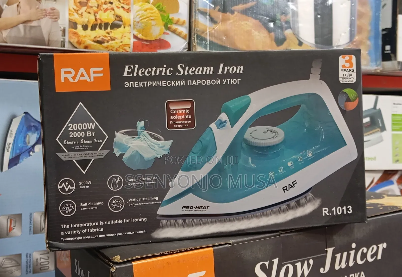 Raf 2000w Electric Steam Iron – Ceramic Soleplate, Self-Cleaning