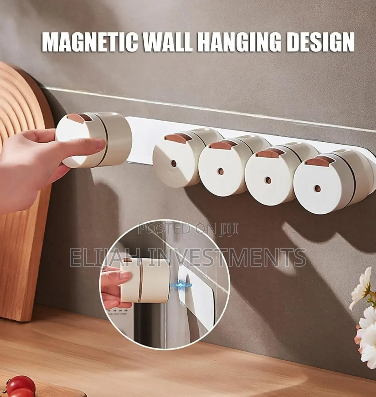 6pcs Wall-Mounted Magnetic Seasoning Box Set