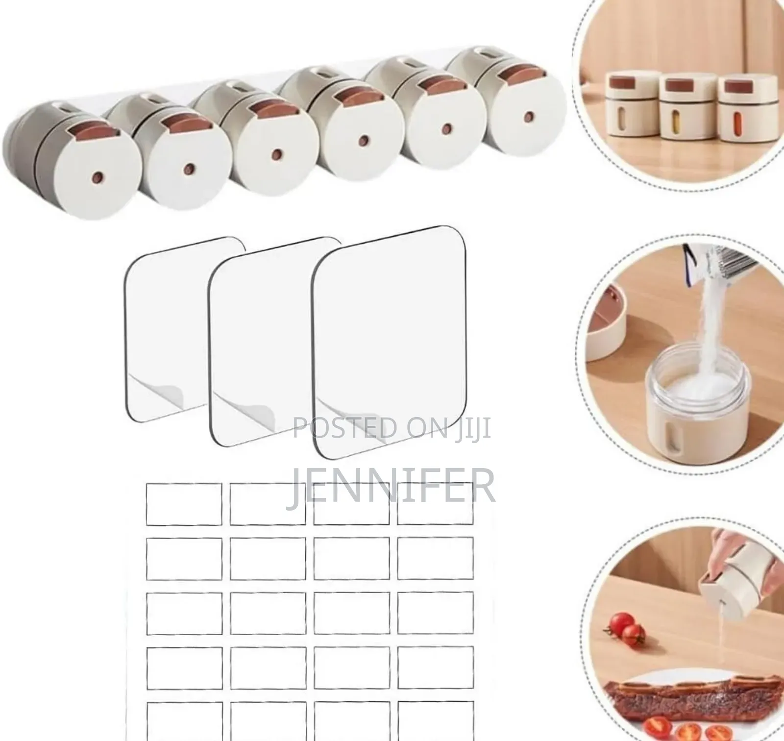 6pcs Wall-Mounted Magnetic Seasoning Box Set
