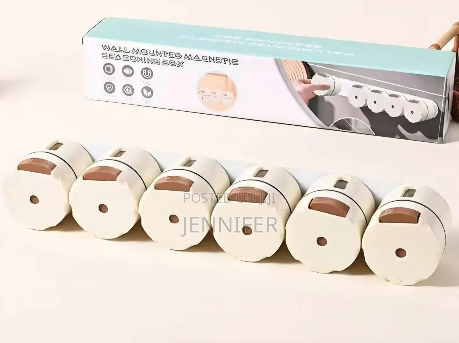 6pcs Wall-Mounted Magnetic Seasoning Box Set