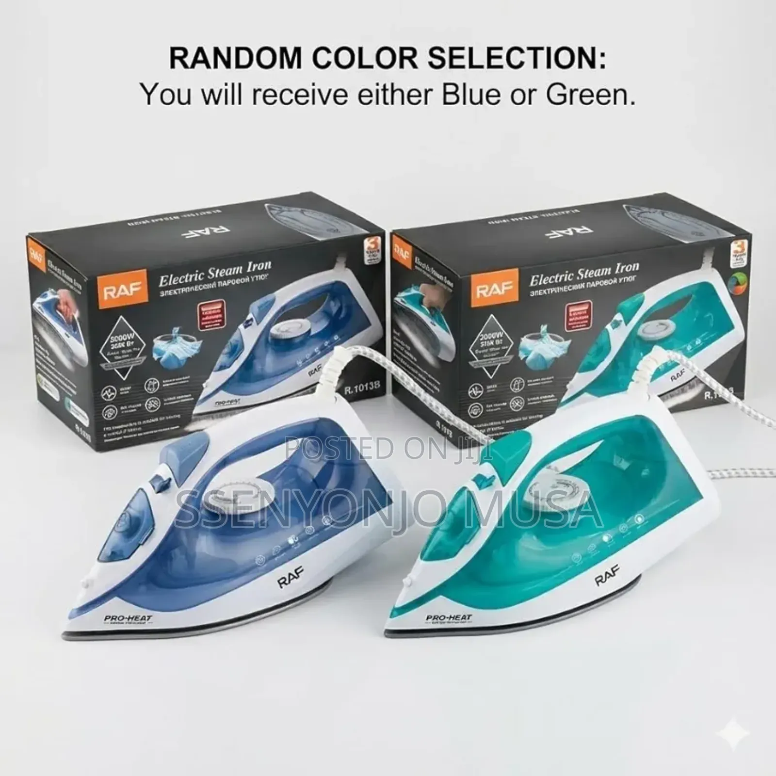 Raf 2000w Electric Steam Iron – Ceramic Soleplate, Self-Cleaning