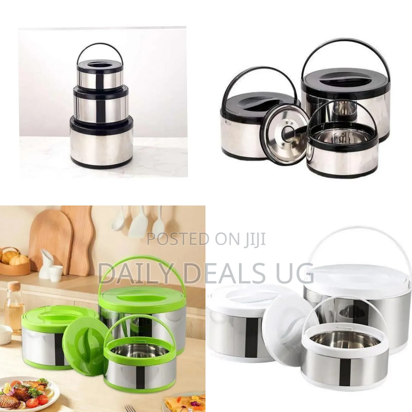 Insulated Food Warmer Casserole Set With Serving Handles (2l+4l+8l)
