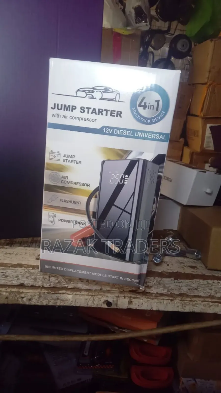 4-in-1 Car Jump Starter – High-Power Air Pump, Usb Power Bank
